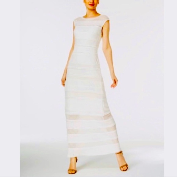 Signature by Sangria Dresses & Skirts - Sangria Womens Striped Lace Maxi Dress
